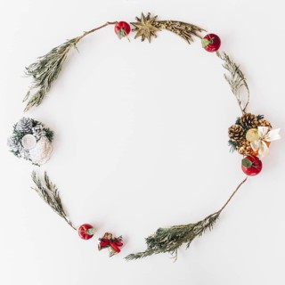 Christmas wreath from branches