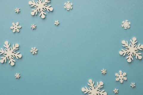 Top view minimalist white snowflakes. Resolution and high quality beautiful photo