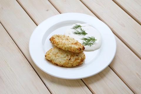 Soy and carrot lean cutlet with sour cream