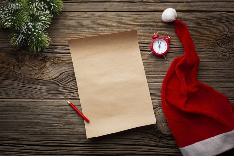 Top view christmas note with mock up. Resolution and high quality beautiful photo