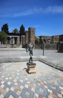 House of the Faun with bronze statue of a dancing faun