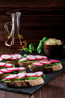 Rustic sandwich with herbal butter