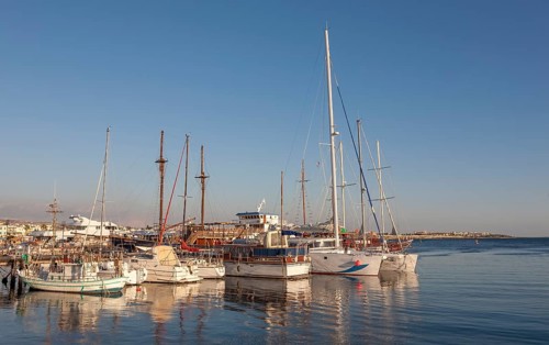 Boats in the port of Pafos