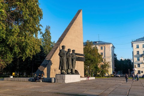 Fire monument on peace square