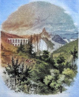 Semmering railway bridge with surrounding mountain landscape
