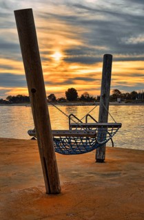 Hammock on the pier of Kellenhusen