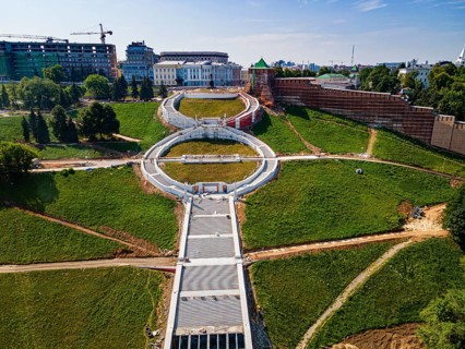 Aerial of the Chkalov Stairs