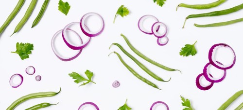 Top view organic onion parsley table. Resolution and high quality beautiful photo