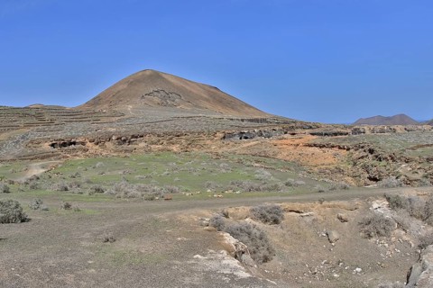 Rocky landscape around the volcano Montana de Guenia