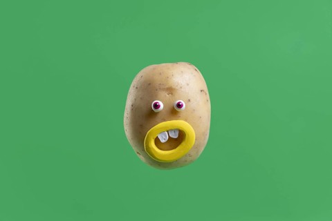 Funny potato with face sticker
