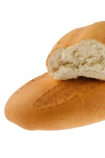Wheat bread isolated on white background