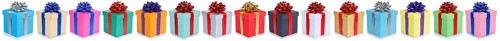 Christmas gifts Christmas present birthday gift in a row clipping isolated in Stuttgart