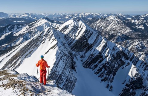 Ski tourers at the summit of Sonntagshorn