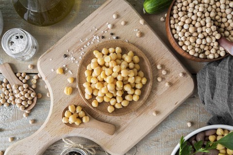 Top view chickpeas beans concept. Resolution and high quality beautiful photo