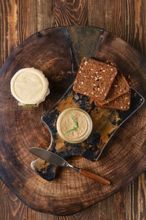 Overhead view of wild deer liver pate