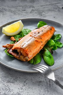 Red salmon baked in oven with spice