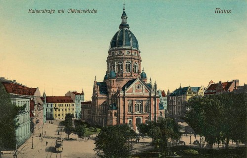 The Kaiserstrasse and the Christuskirche in Mainz