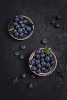Top view fresh blueberries bowls. Resolution and high quality beautiful photo