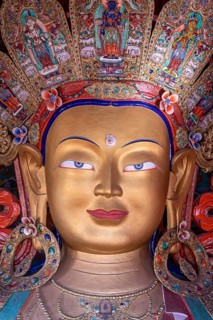 A statue of the Maitreya Buddha