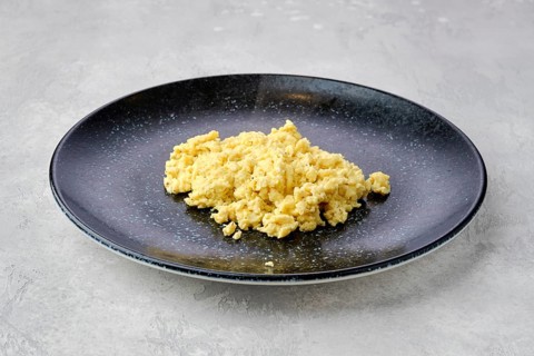 Classic scrambled eggs on a plate