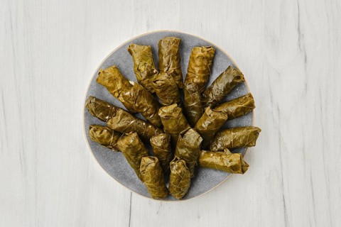 Grape leaves stuffed with meat and rice
