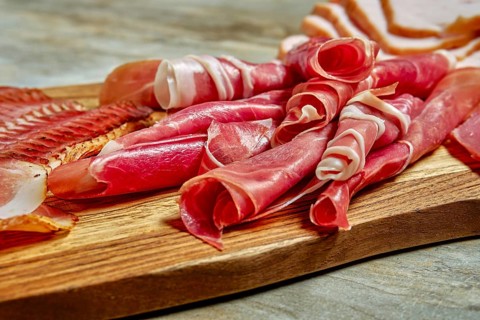 Meat plate snack for wine