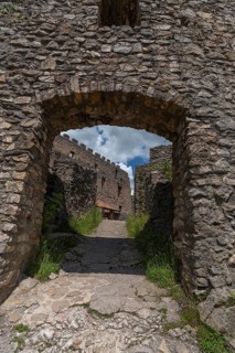 Entrance gate to the medieval castle ruins of Eisenberg