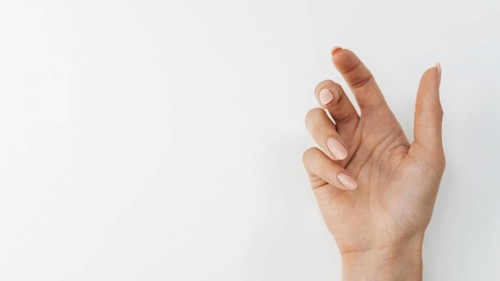 Healthy beautiful manicure flat lay