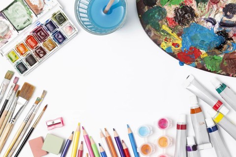 Various stationery artistic items. Resolution and high quality beautiful photo