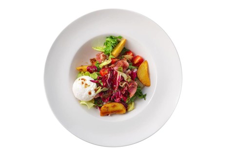 Salad with fried potato