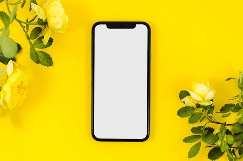 Top view smartphone template workspace. Resolution and high quality beautiful photo