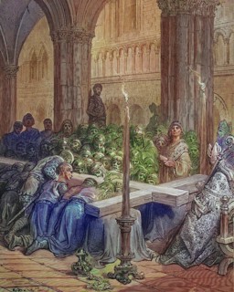 The veneration of the cross by the Crusaders