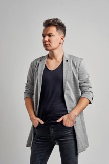 Portrait of a handsome man wearing wool jacket
