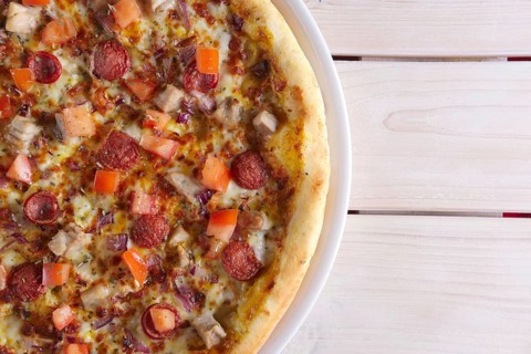 Pizza with sausage
