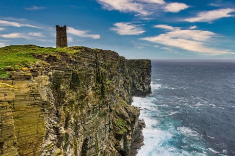 High above the cliffs