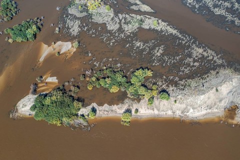 Aerial of the Amur river