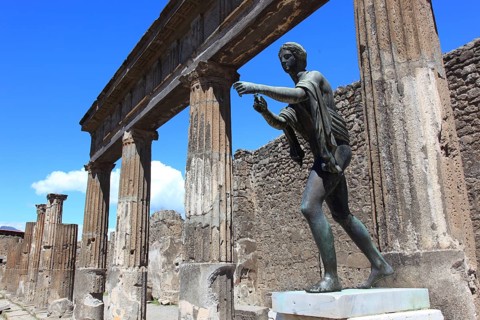 Statue of Apollo at the 120 BC Temple of Apollo dedicated to the Greco-Roman god