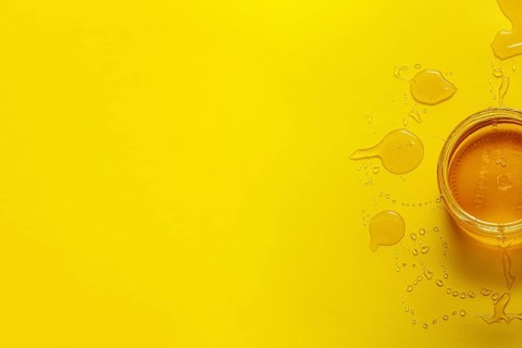 Top view homemade honey with copy space. Resolution and high quality beautiful photo