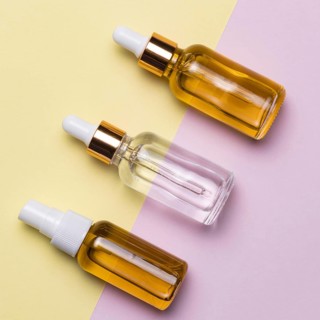 Top view serum bottles arrangement. Resolution and high quality beautiful photo