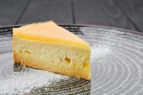 Close up view portion of pumpkin cheese cake