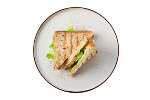 Club sandwich with salmon