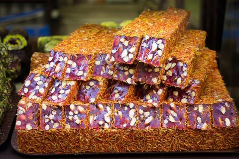 Load of traditional turkish delight rahat lokum
