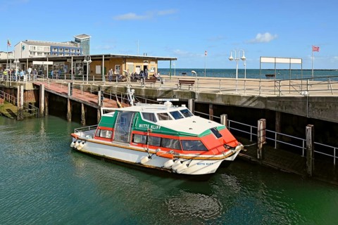 Witte Kliff dune ferry at the landing stage