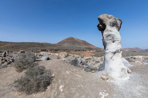 Rocky landscape around the volcano Montana de Guenia