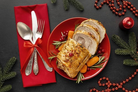 Festive christmas dish composition