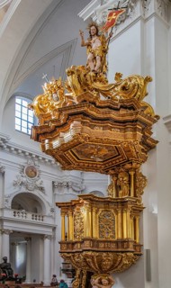 Pulpit in St. Salvator Cathedral