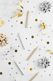 Flat lay elegant birthday concept