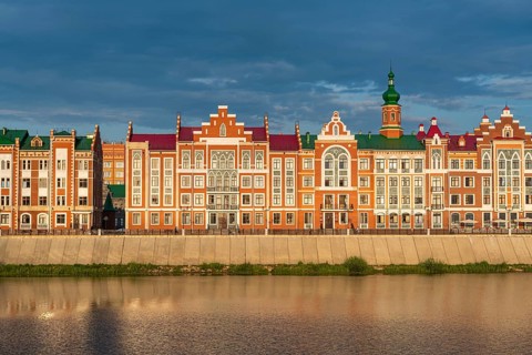Houses build in the style of Bruges in Yoshkar-Ola