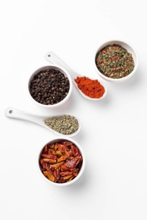 Top view bowls spoons with spices. Resolution and high quality beautiful photo