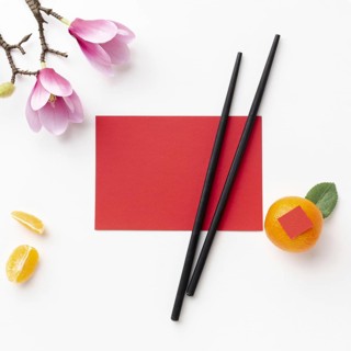 Card mock up chopsticks chinese new year